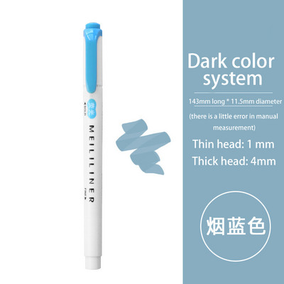 Világosszürke jelölőtoll kétfejű vízbázisú színes toll diákjelölő irodai világos színű kiemelő toll diáktoll irodai toll