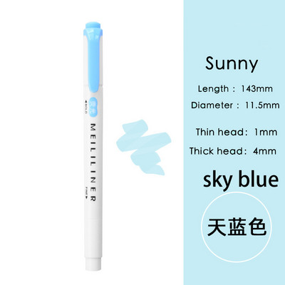 Világosszürke jelölőtoll kétfejű vízbázisú színes toll diákjelölő irodai világos színű kiemelő toll diáktoll irodai toll