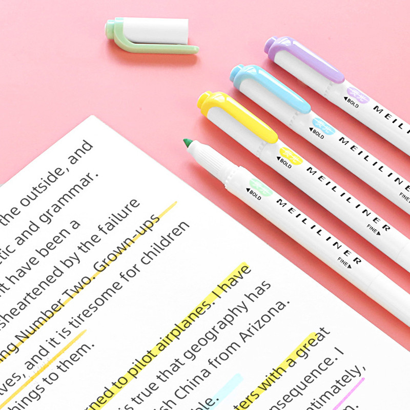 Világosszürke jelölőtoll kétfejű vízbázisú színes toll diákjelölő irodai világos színű kiemelő toll diáktoll irodai toll