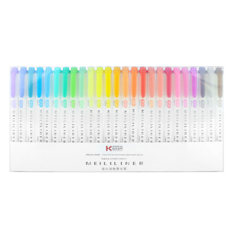 Világosszürke jelölőtoll kétfejű vízbázisú színes toll diákjelölő irodai világos színű kiemelő toll diáktoll irodai toll