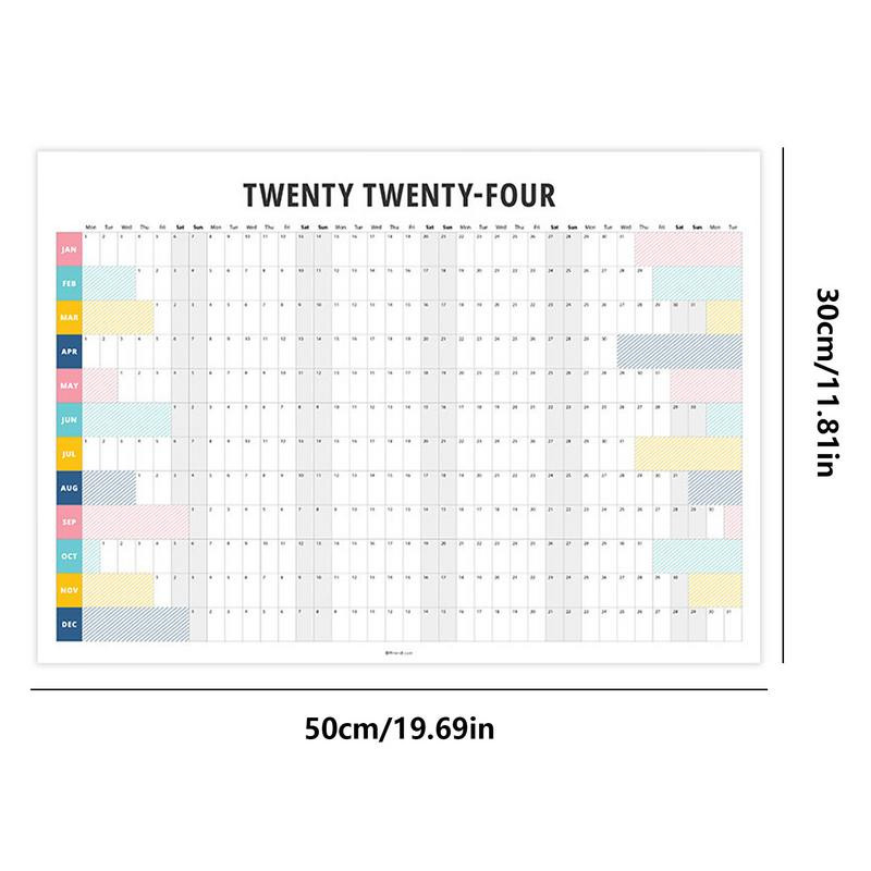 Стенен календар за 2024 г. Стенни календари с изчистен стил Годишен календар и годишен плановик за организиране на работата и живота за семейството