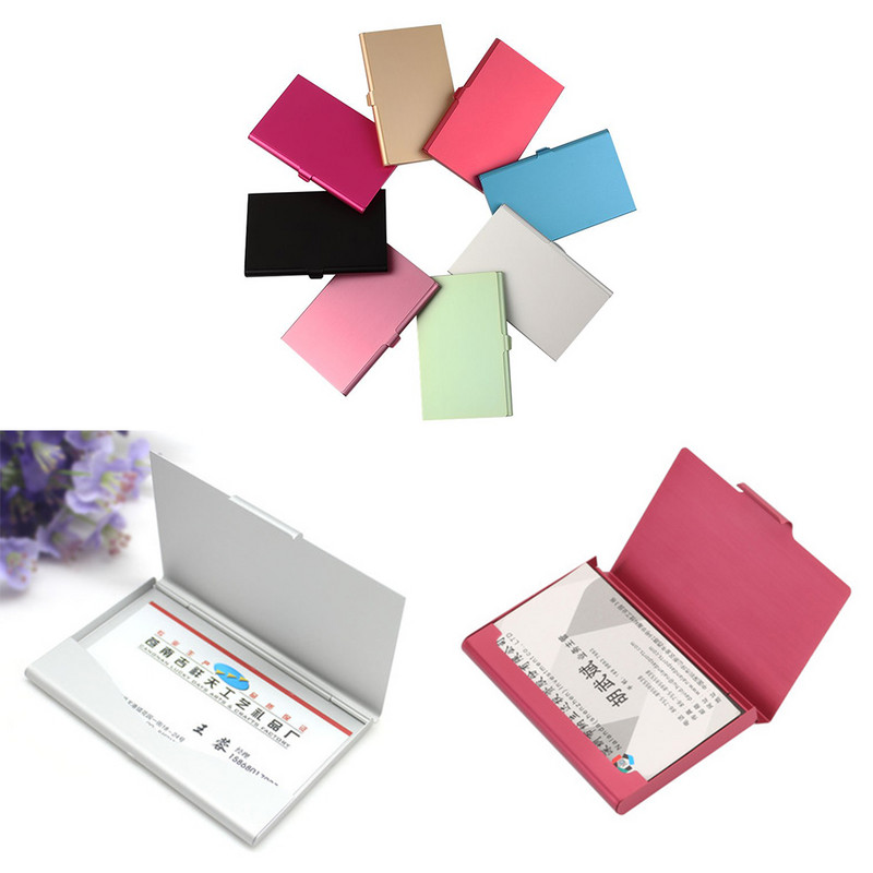 Fém kártyatartó doboz alumínium névjegykártya képeslaptartó tok, hordozható, nagy kapacitású kártyatartó férfiaknak és nőknek