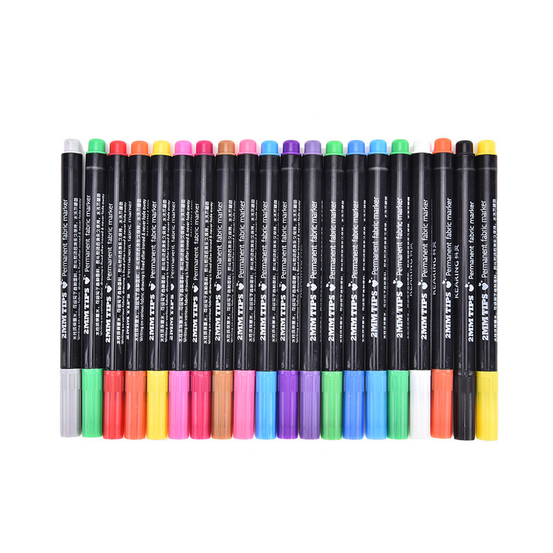 20 színű szövet és póló bélés jelölő toll textil festék szövet pigment barkács festési kellékek