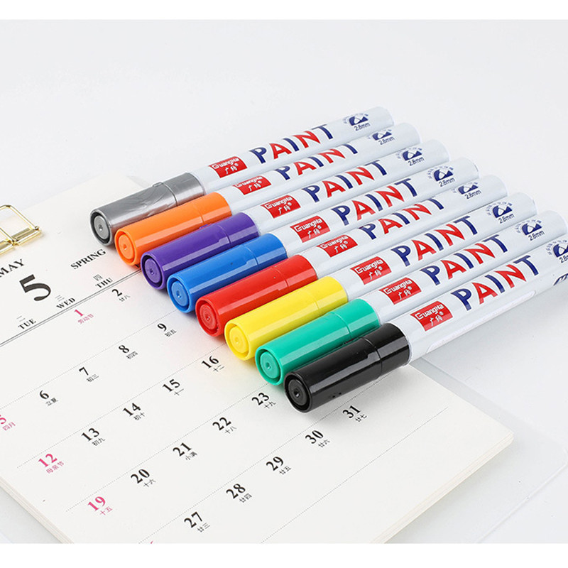 12 színű vízálló fluoreszkáló toll kiemelő autógumi gumiabroncs futófelület CD fém tartós festék jelölő Graffti olajos jelölő toll