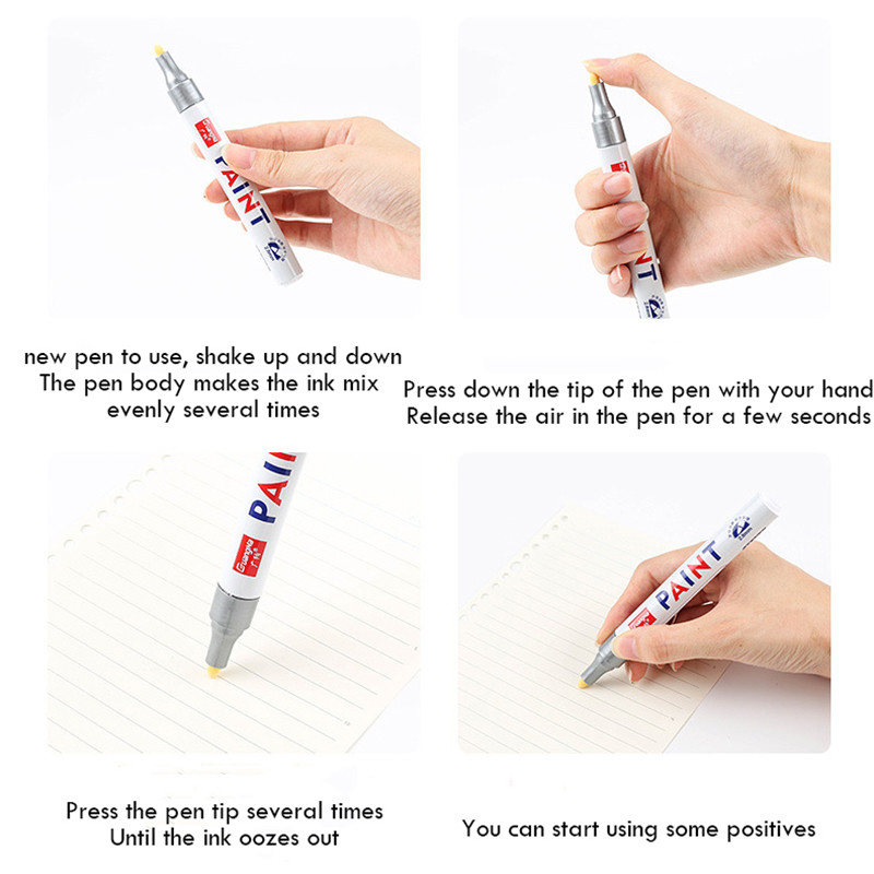 12 színű vízálló fluoreszkáló toll kiemelő autógumi gumiabroncs futófelület CD fém tartós festék jelölő Graffti olajos jelölő toll