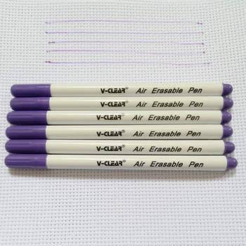 VCLEAR 6 τμχ Μωβ Air Erasable Pen Fabric Paint Marker Chaco Ace Pen Fabric Erasable Pen For Sewing Tools Tailor Chalk Marker