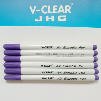 VCLEAR 6 τμχ Μωβ Air Erasable Pen Fabric Paint Marker Chaco Ace Pen Fabric Erasable Pen For Sewing Tools Tailor Chalk Marker