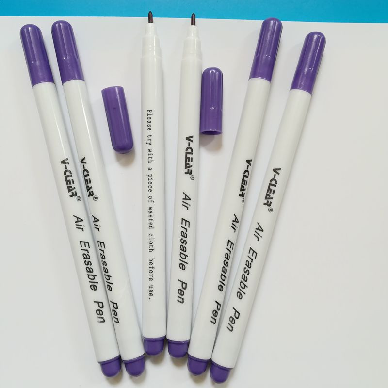 VCLEAR 6 db Lila levegővel törölhető toll szövet festék jelölő Chaco Ace toll szövet törölhető toll varróeszközökhöz Tailor kréta jelölő