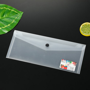 Φάκελος τσάντα αποθήκευσης με πλαστικό κουμπί με Snap Document Folder Organizer Document Frosted Storage Folder Supplies Office