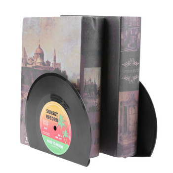 2 τμχ Ράφια Βιβλίων σε σχήμα δημιουργικού δίσκου βινυλίου Δώρα σχολικού γραφείου