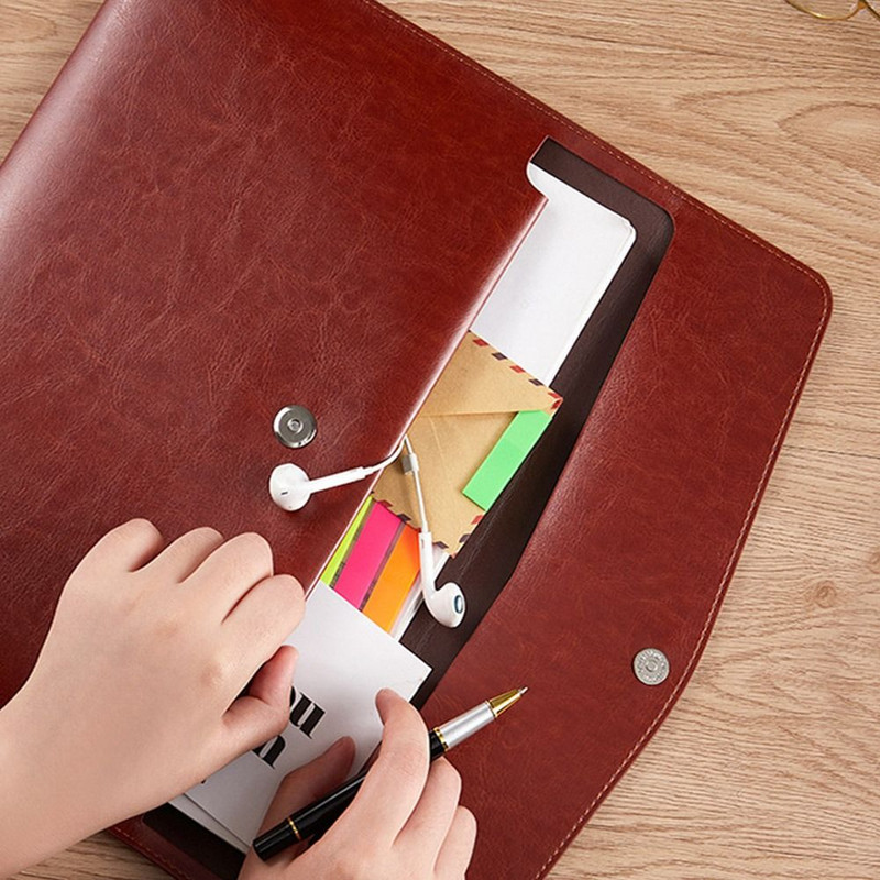 1 db A4 A6 bőr irattartó mappa adatcsomag dokumentum táska divat aktatáska adat szerződés számlarendező iskolai irodaszerek