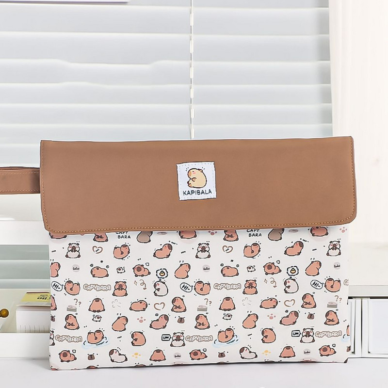 Φάκελος αρχείου Capybara Μεγάλης χωρητικότητας Cartoon Dog A4 Capybara Storage Bag Πλένεται ύφασμα Δοκιμαστικό χαρτί Capybara File Organizer