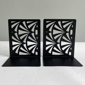 Art Style Fan Book Ends Донесете метални книгодържатели Офис Настолен компютър Дом за любителите на книги Офис консумативи Тежък рафт за книги Поставка за книги