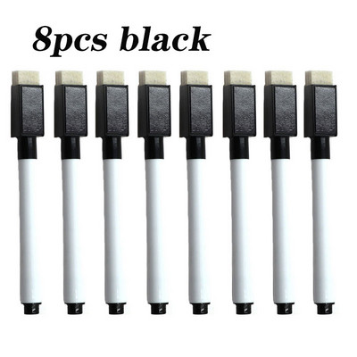 8 vnt Spalvinga lenta mokytojai Juoda mėlyna mokyklos klasės rašiklis sausas baltas lentos žymekliai Trintukas mokinių vaikų piešinys