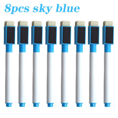 8 vnt Spalvinga lenta mokytojai Juoda mėlyna mokyklos klasės rašiklis sausas baltas lentos žymekliai Trintukas mokinių vaikų piešinys