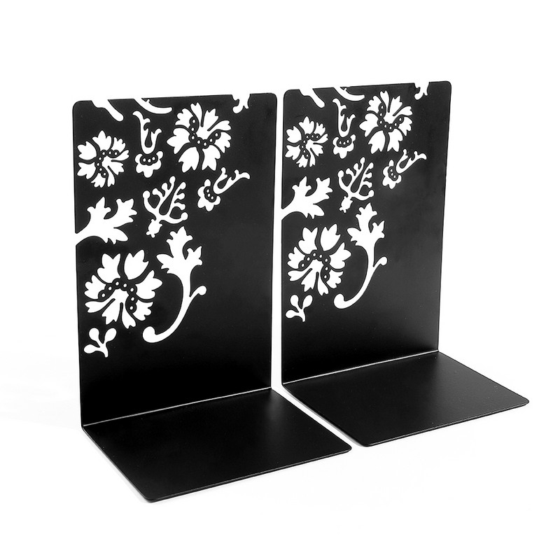 2 db virágmintás üreges könyvvégek, nagy teherbírású fém könyvtartó irodai asztali könyvespolc könyvespolc könyvbarátoknak Irodai kellékek