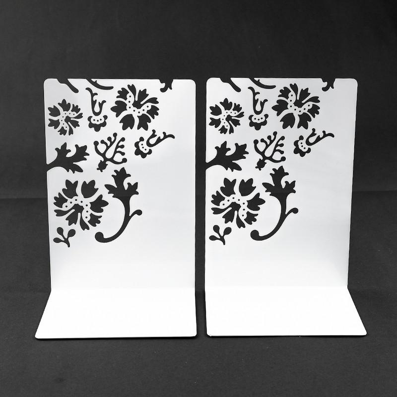 2 db virágmintás üreges könyvvégek, nagy teherbírású fém könyvtartó irodai asztali könyvespolc könyvespolc könyvbarátoknak Irodai kellékek