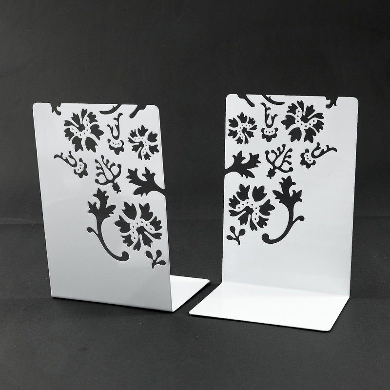 2 db virágmintás üreges könyvvégek, nagy teherbírású fém könyvtartó irodai asztali könyvespolc könyvespolc könyvbarátoknak Irodai kellékek