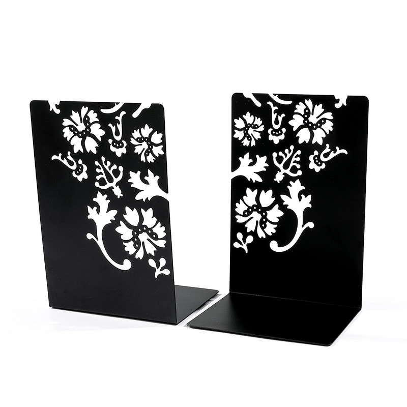 2 db virágmintás üreges könyvvégek, nagy teherbírású fém könyvtartó irodai asztali könyvespolc könyvespolc könyvbarátoknak Irodai kellékek