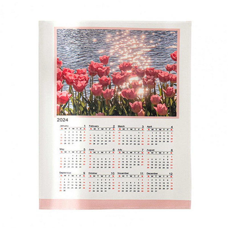 2024-es naptári akasztókendő, puha gazdag színű, gyönyörű minta Könnyen felszerelhető dekoratív fali kárpit