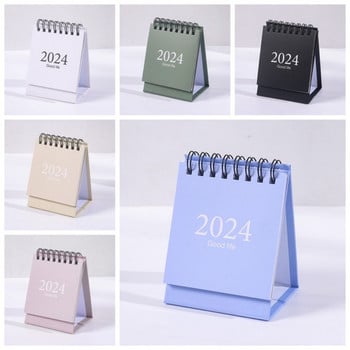 Mini Desk Calendar 2024 Desktop Standing Flip Calendar Για Σχεδιασμό Οργάνωσης Καθημερινού Προγράμματος