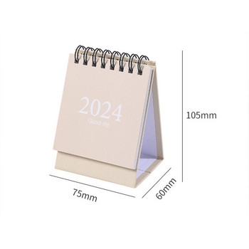 Mini Desk Calendar 2024 Desktop Standing Flip Calendar Για Σχεδιασμό Οργάνωσης Καθημερινού Προγράμματος