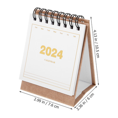 2024-es angol mini asztali naptár dekorációs naptár asztali asztali álló lapos papír miniatűr irodai jegyzet naptár tanulástervező