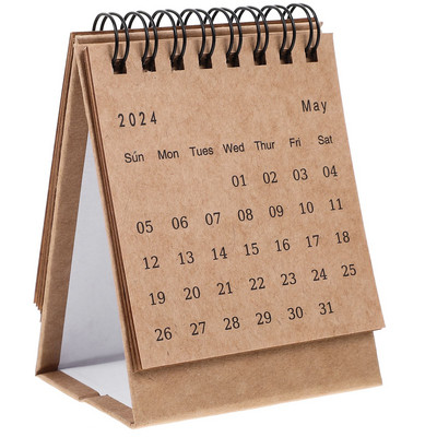 2024-es angol mini asztali naptár dekorációs naptár asztali asztali álló lapos papír miniatűr irodai jegyzet naptár tanulástervező