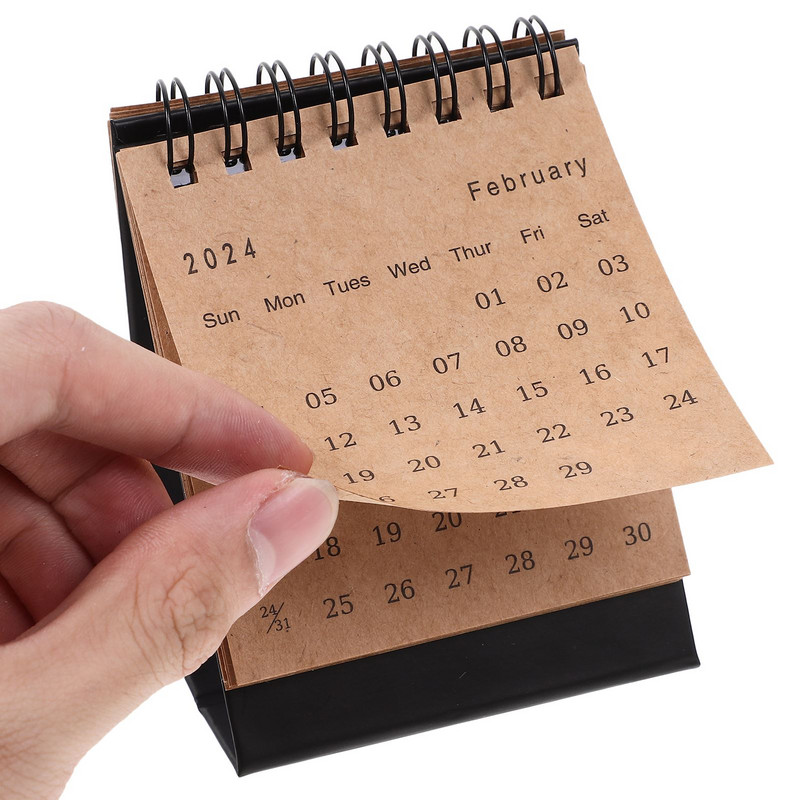 2024-es angol mini asztali naptár dekorációs naptár asztali asztali álló lapos papír miniatűr irodai jegyzet naptár tanulástervező