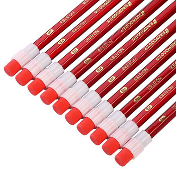 Шестоъгълни моливи SUNWOOD 5783 HB с гумичка Lucky Red 20 за кутия Единична цена за кутия