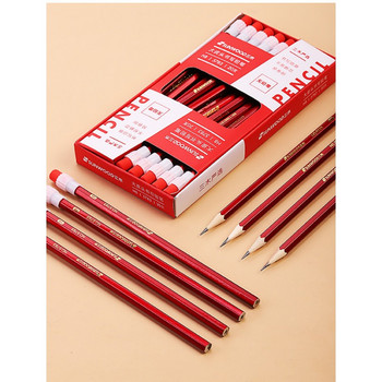 SUNWOOD 5783 Hexagonal HB Student Pencils with Eraser Lucky Red 20 ανά κουτί Τιμή μονάδας ανά κουτί