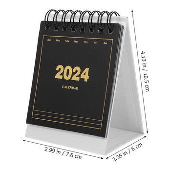 2024 Малък настолен календар Година Драконът Настолен календар Изправен календар Месечна настолна подложка Английски календар