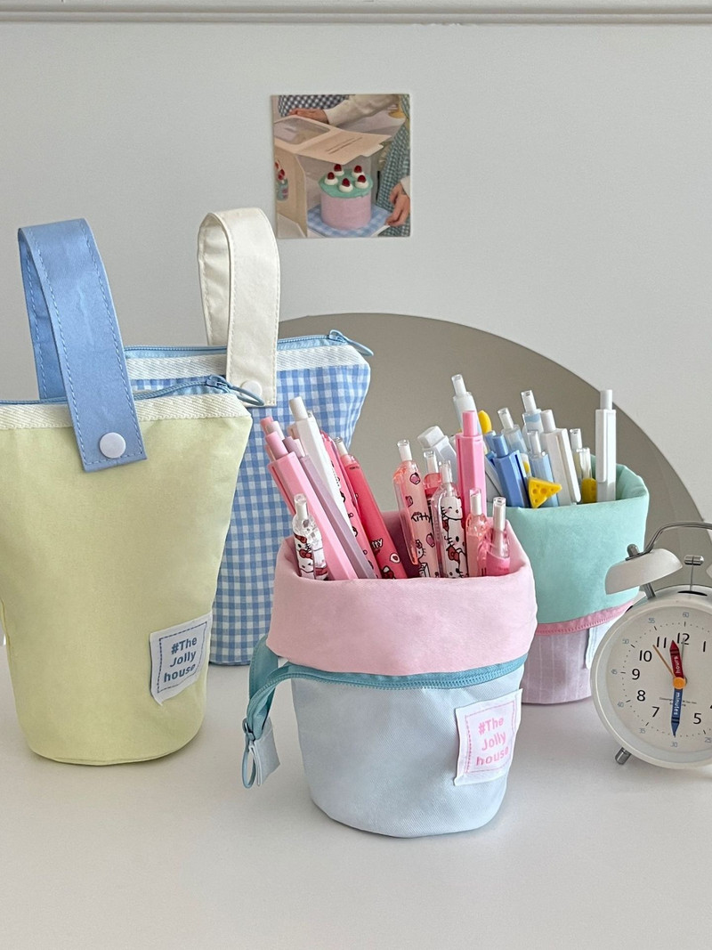 MINKYS Kawaii nagy kapacitású tolltartó tolltartó táska Aranyos tolltartó ceruzalyukasztó Vissza az iskolába Gyerekeknek ajándék írószer kellékek