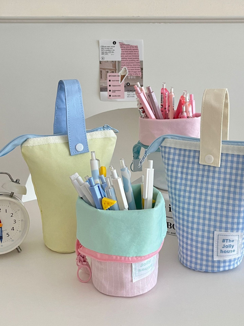 MINKYS Kawaii nagy kapacitású tolltartó tolltartó táska Aranyos tolltartó ceruzalyukasztó Vissza az iskolába Gyerekeknek ajándék írószer kellékek