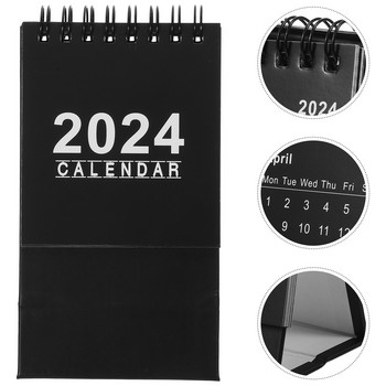 Малък календар 2024 Мини бюро Ежедневно стоящ Преносим планер Офис Удобен декор за работен плот