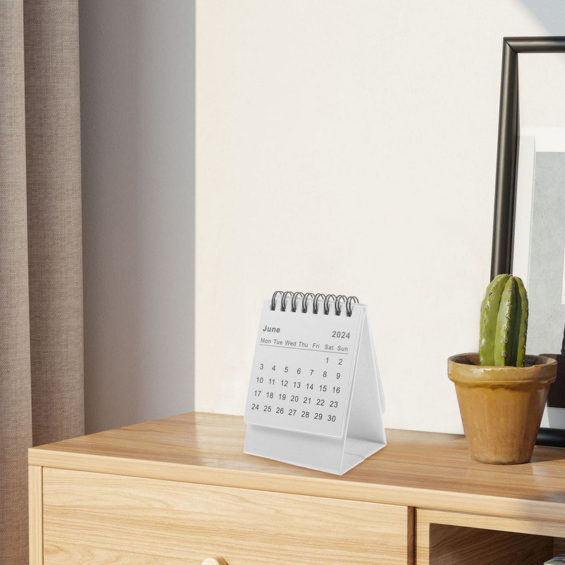 Mažas 2024 m. kalendorius mini stalas, kasdienis nešiojamas planavimo įrankis, patogus darbalaukio dekoras
