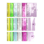 A5 A6 A7 Mini Clear Glitter Binder Κάλυμμα Loose-Leaf Κάλυμμα Notebook Προστατευτικό Κλείσιμο με κούμπωμα PVC 6 οπές Φάκελοι πλήρωσης φακέλων