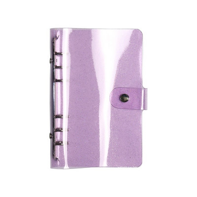 A5 A6 A7 Mini Clear Glitter Binder Κάλυμμα Loose-Leaf Κάλυμμα Notebook Προστατευτικό Κλείσιμο με κούμπωμα PVC 6 οπές Φάκελοι πλήρωσης φακέλων