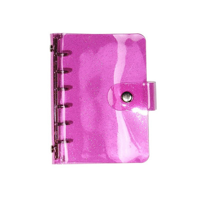 A5 A6 A7 Mini Clear Glitter Binder Κάλυμμα Loose-Leaf Κάλυμμα Notebook Προστατευτικό Κλείσιμο με κούμπωμα PVC 6 οπές Φάκελοι πλήρωσης φακέλων