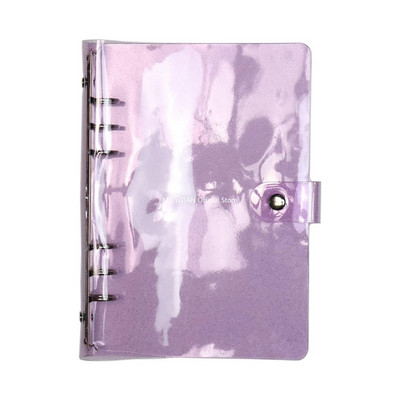 A5 A6 A7 Mini Clear Glitter Binder Κάλυμμα Loose-Leaf Κάλυμμα Notebook Προστατευτικό Κλείσιμο με κούμπωμα PVC 6 οπές Φάκελοι πλήρωσης φακέλων