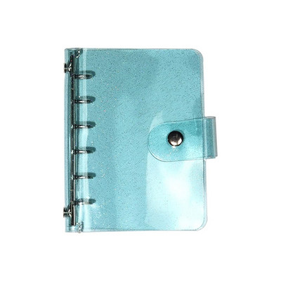 A5 A6 A7 Mini Clear Glitter Binder Κάλυμμα Loose-Leaf Κάλυμμα Notebook Προστατευτικό Κλείσιμο με κούμπωμα PVC 6 οπές Φάκελοι πλήρωσης φακέλων