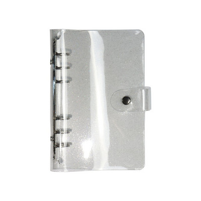 A5 A6 A7 Mini Clear Glitter Binder Κάλυμμα Loose-Leaf Κάλυμμα Notebook Προστατευτικό Κλείσιμο με κούμπωμα PVC 6 οπές Φάκελοι πλήρωσης φακέλων