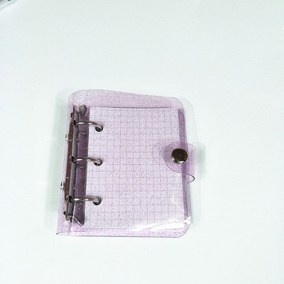 A5 A6 A7 Mini Clear Glitter Binder Κάλυμμα Loose-Leaf Κάλυμμα Notebook Προστατευτικό Κλείσιμο με κούμπωμα PVC 6 οπές Φάκελοι πλήρωσης φακέλων
