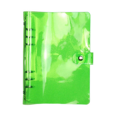 A5 A6 A7 Mini Clear Glitter Binder Κάλυμμα Loose-Leaf Κάλυμμα Notebook Προστατευτικό Κλείσιμο με κούμπωμα PVC 6 οπές Φάκελοι πλήρωσης φακέλων