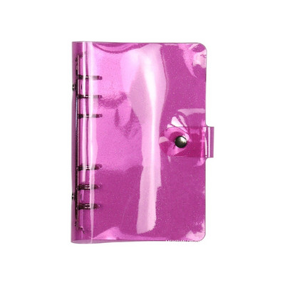 A5 A6 A7 Mini Clear Glitter Binder Κάλυμμα Loose-Leaf Κάλυμμα Notebook Προστατευτικό Κλείσιμο με κούμπωμα PVC 6 οπές Φάκελοι πλήρωσης φακέλων