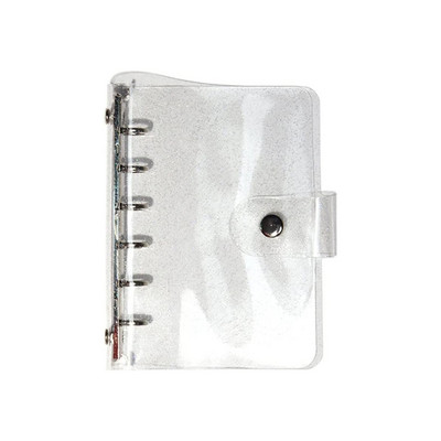 A5 A6 A7 Mini Clear Glitter Binder Κάλυμμα Loose-Leaf Κάλυμμα Notebook Προστατευτικό Κλείσιμο με κούμπωμα PVC 6 οπές Φάκελοι πλήρωσης φακέλων