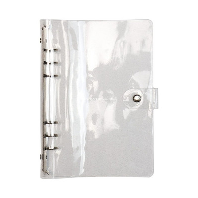 A5 A6 A7 Mini Clear Glitter Binder Κάλυμμα Loose-Leaf Κάλυμμα Notebook Προστατευτικό Κλείσιμο με κούμπωμα PVC 6 οπές Φάκελοι πλήρωσης φακέλων