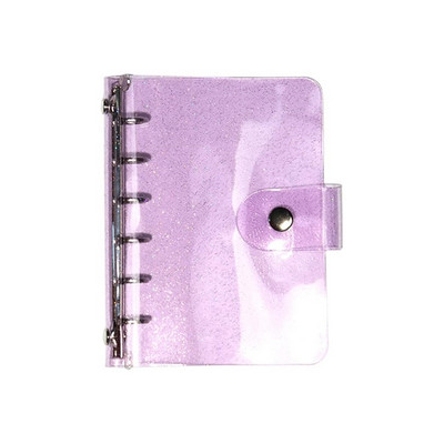 A5 A6 A7 Mini Clear Glitter Binder Κάλυμμα Loose-Leaf Κάλυμμα Notebook Προστατευτικό Κλείσιμο με κούμπωμα PVC 6 οπές Φάκελοι πλήρωσης φακέλων