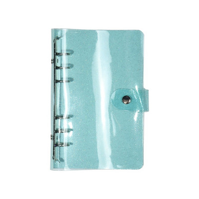 A5 A6 A7 Mini Clear Glitter Binder Κάλυμμα Loose-Leaf Κάλυμμα Notebook Προστατευτικό Κλείσιμο με κούμπωμα PVC 6 οπές Φάκελοι πλήρωσης φακέλων