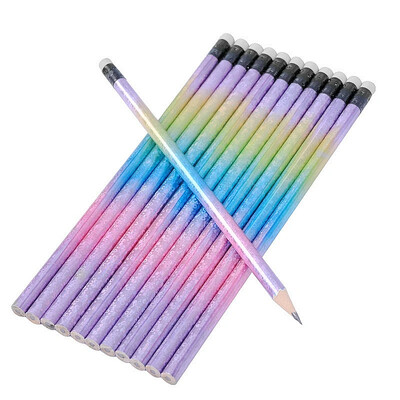 12 ΤΕΜ Starry Sky Rainbow Pencil HB Gradient Cute Pencils Πολύχρωμο Σετ μολύβι σχεδίου για Παιδιά Μαθητικά Σκίτσο Σχολικά Προμήθειες